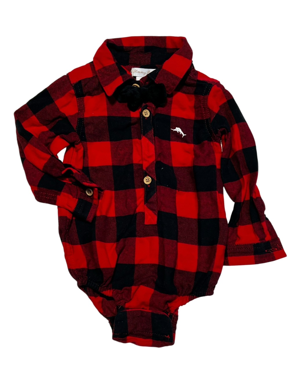 Tommy Bahama Buffalo Plaid Baby One-Piece Bodysuit button down shirt